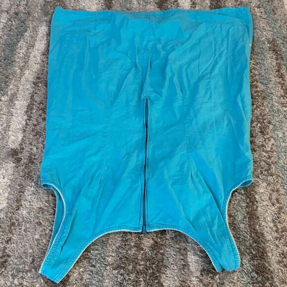 Vintage Faded Glory Y2K Turquoise Cotton Milkmaid Dress XL - Picture 5 of 5